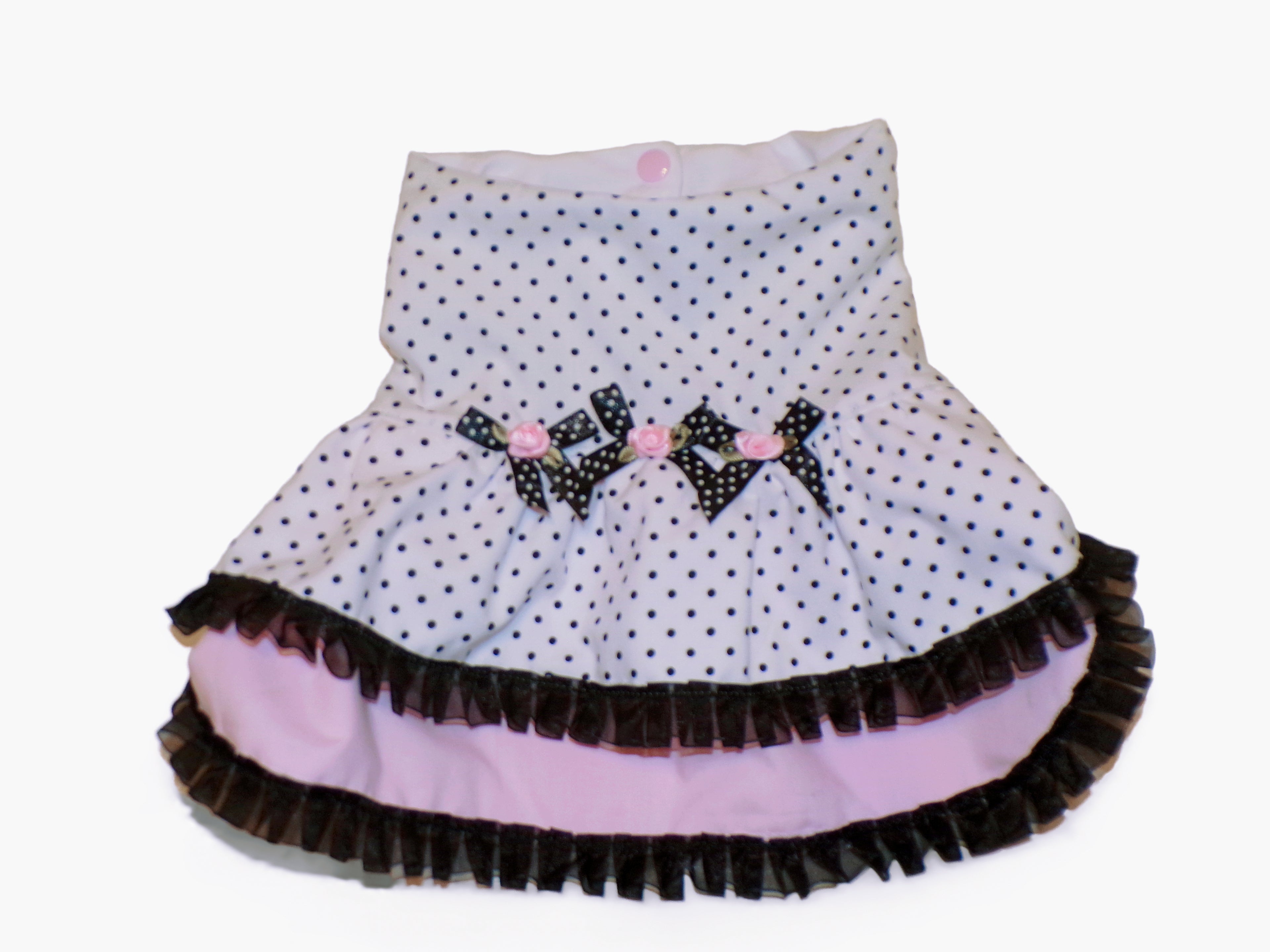 The Genevieve, Black and white polka dot dog dress