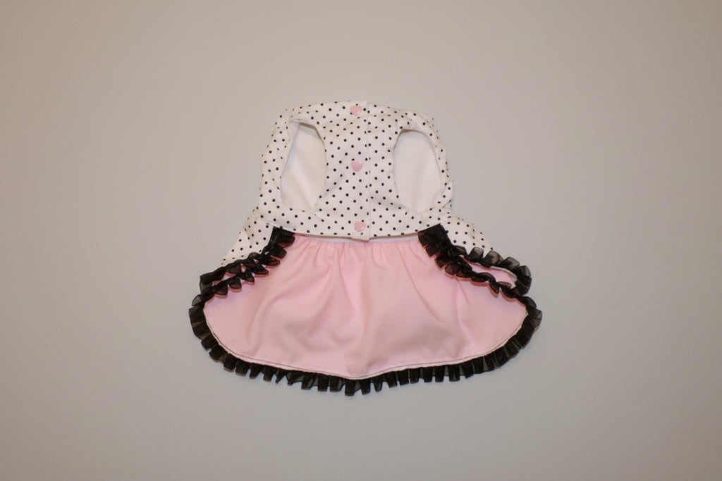 The Genevieve, Black and white polka dot dog dress