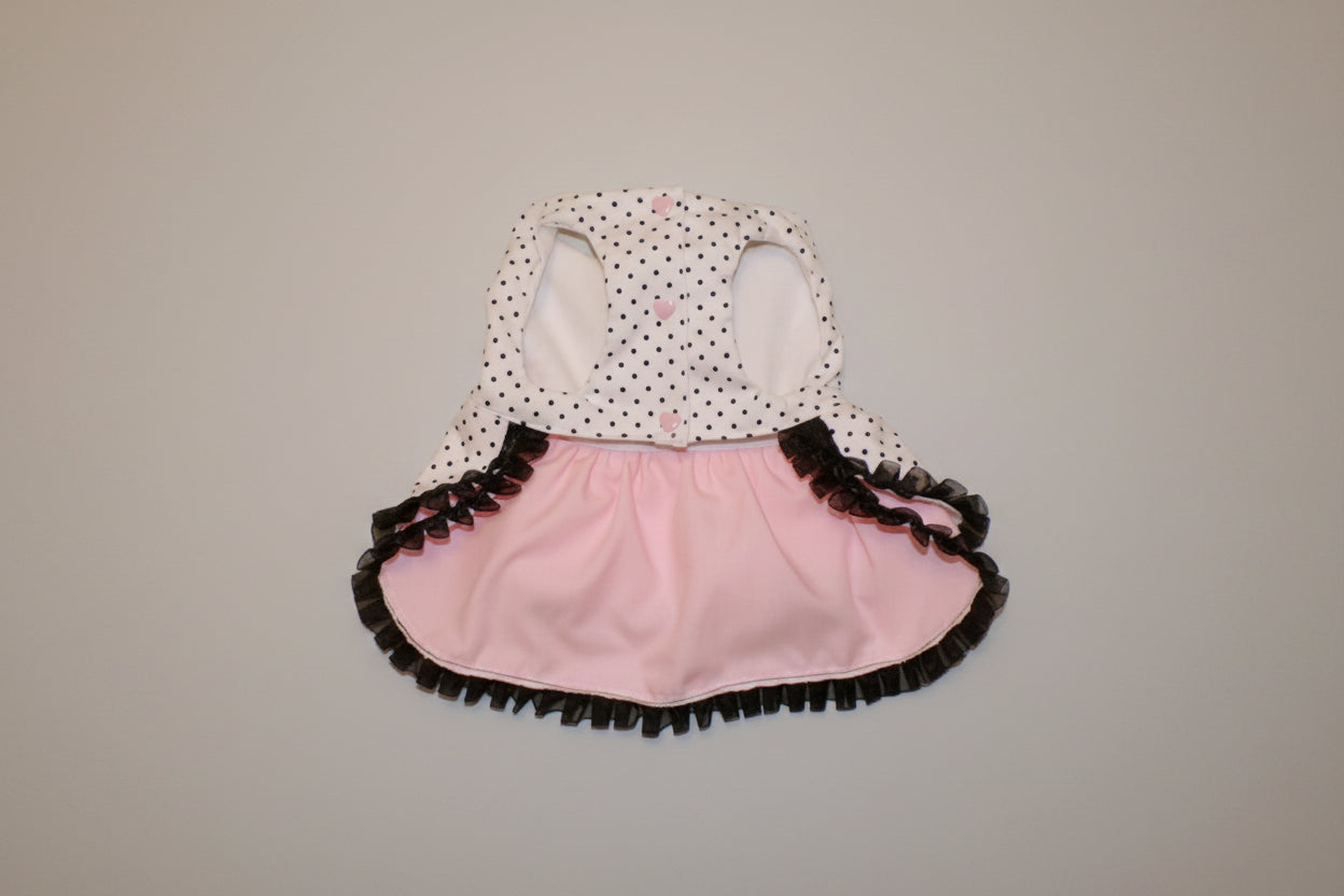 The Genevieve, Black and white polka dot dog dress
