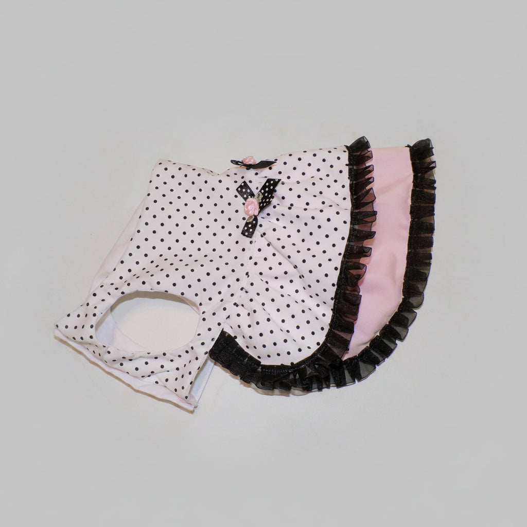The Genevieve, Black and white polka dot dog dress