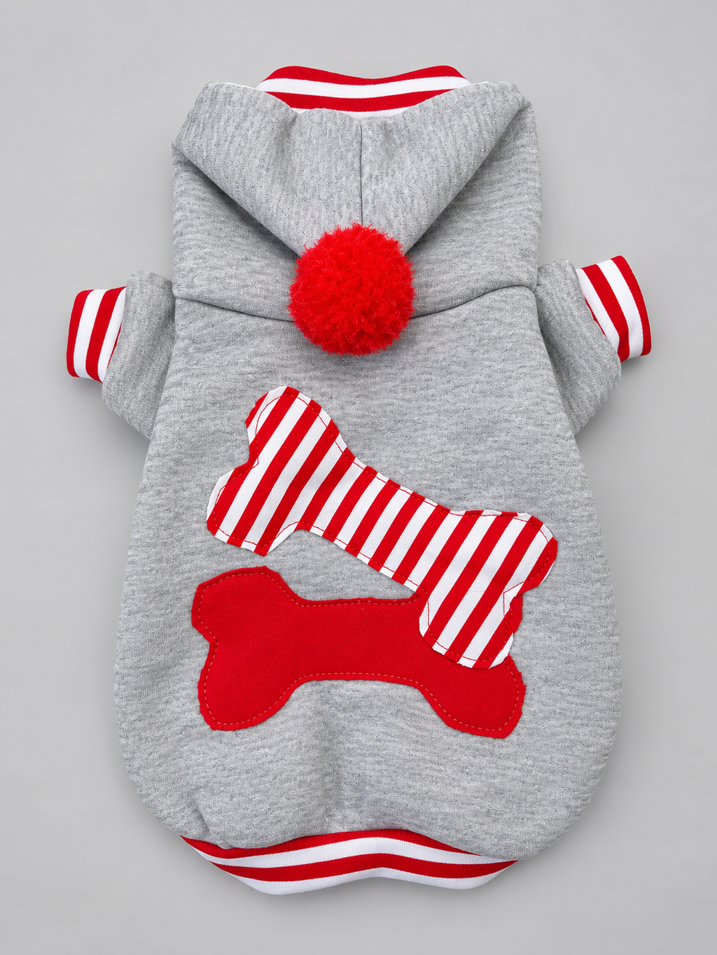Heather Gray Bone Patches Dog Hoodie