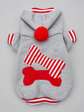 Heather Gray Bone Patches Dog Hoodie