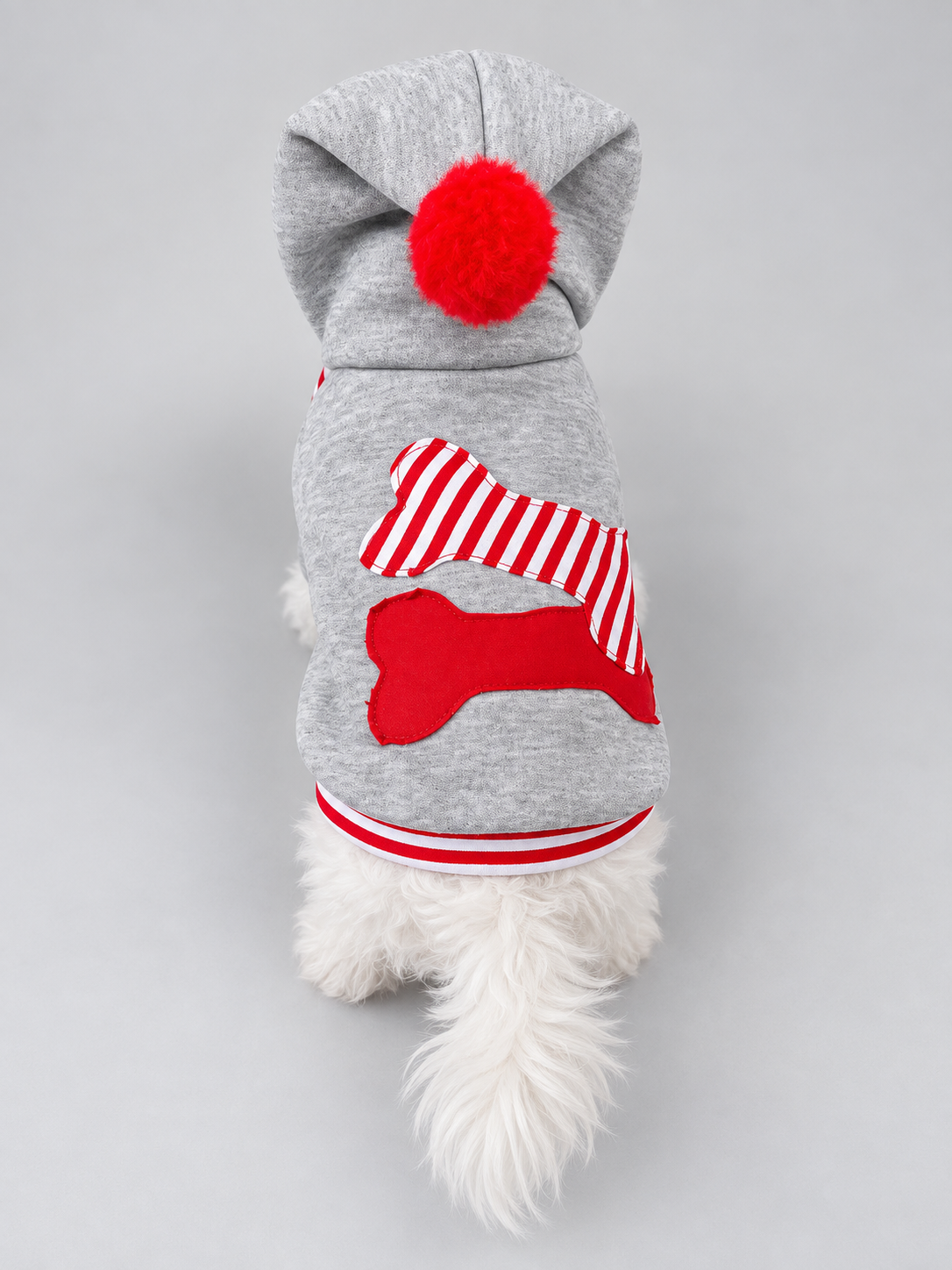 Heather Gray Bone Patches Dog Hoodie