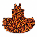 Orange Flames Elastic Smocked Dog Dress