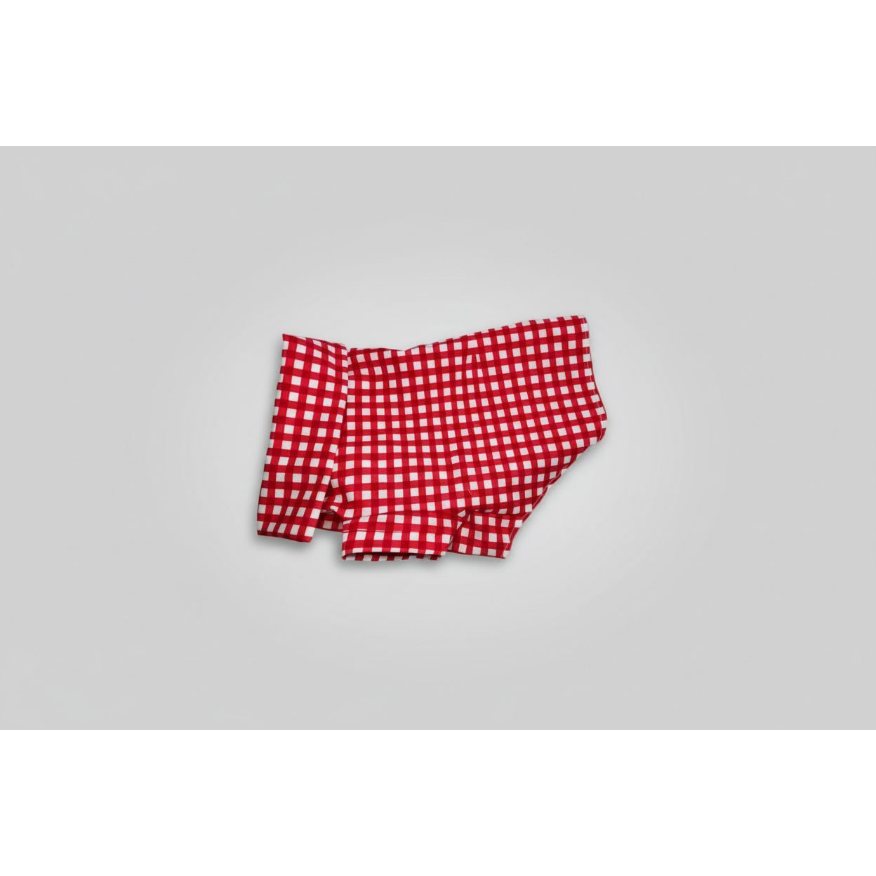 Red gingham checker short sleeve summer collar dog shirt.