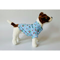 Baby blue gingham checker print with cherries on top summer collar dog shirt.
