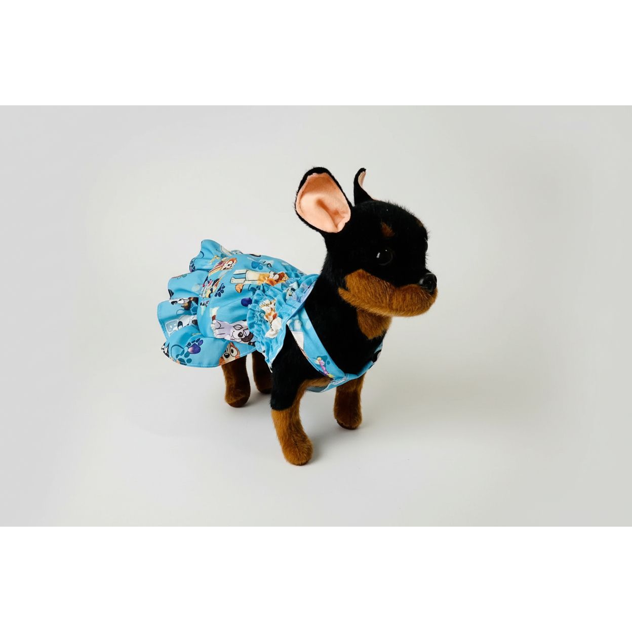 Bluey cartoon pattern elastic shirred summer dog dress