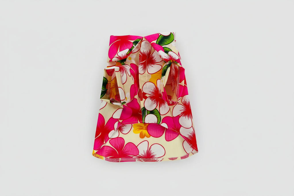Pink Hawaiian collar dog shirt