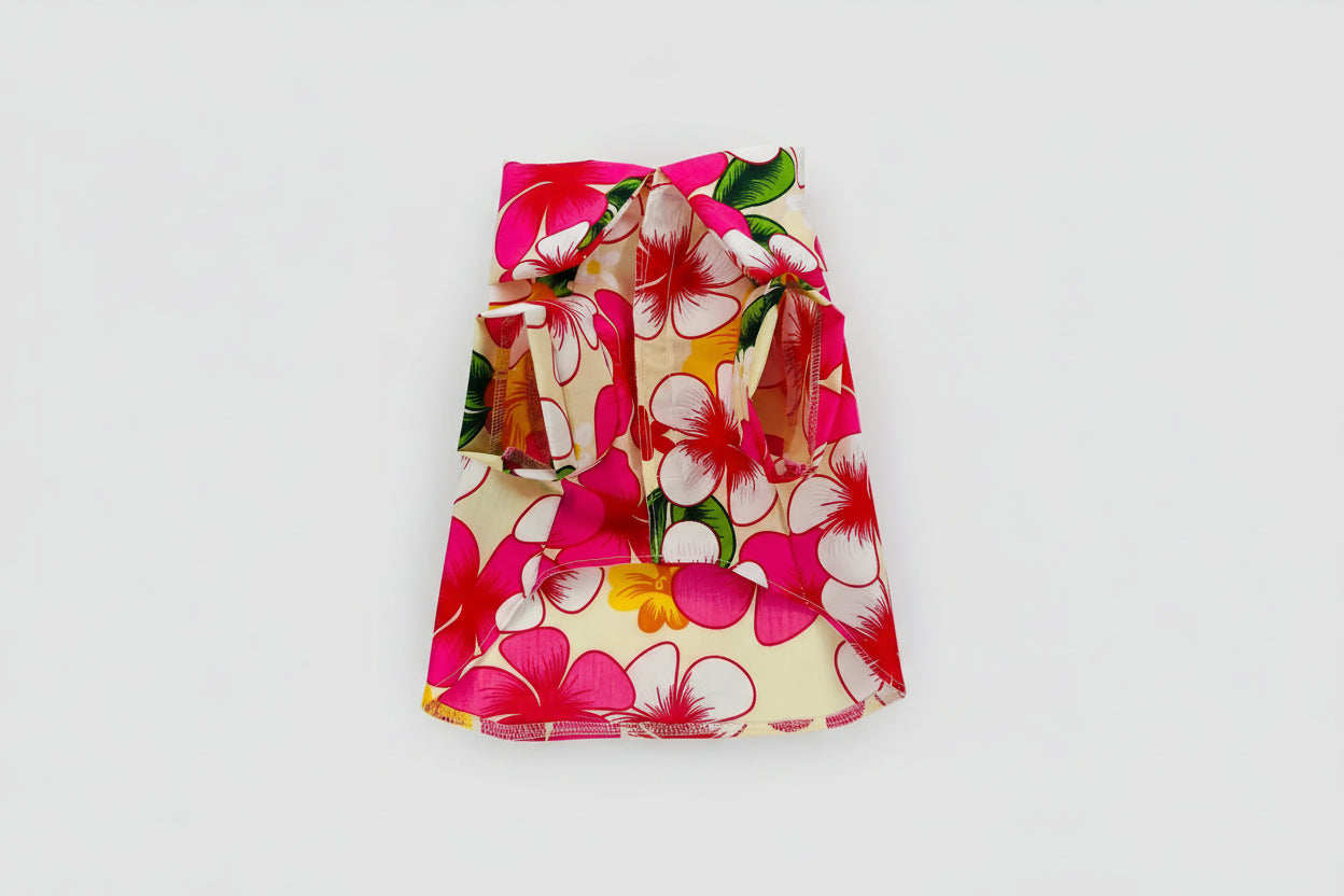 Pink Hawaiian collar dog shirt