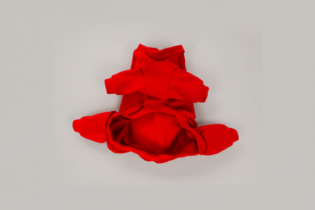 Red dog pajamas on a white background