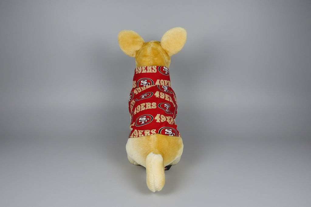 Plush toy with 49ers logo on a white background