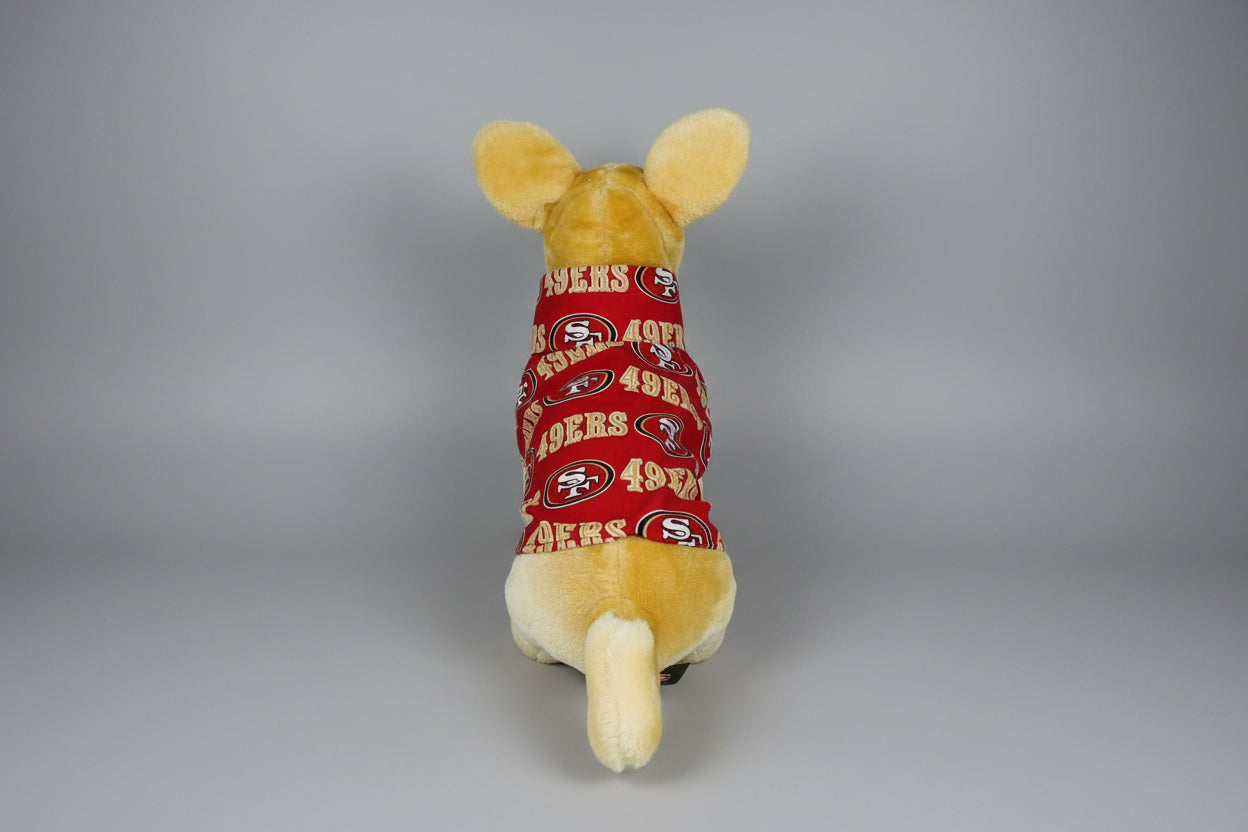 Plush toy with 49ers logo on a white background