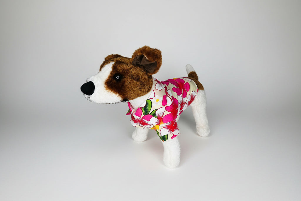 Pink Hawaiian collar dog shirt
