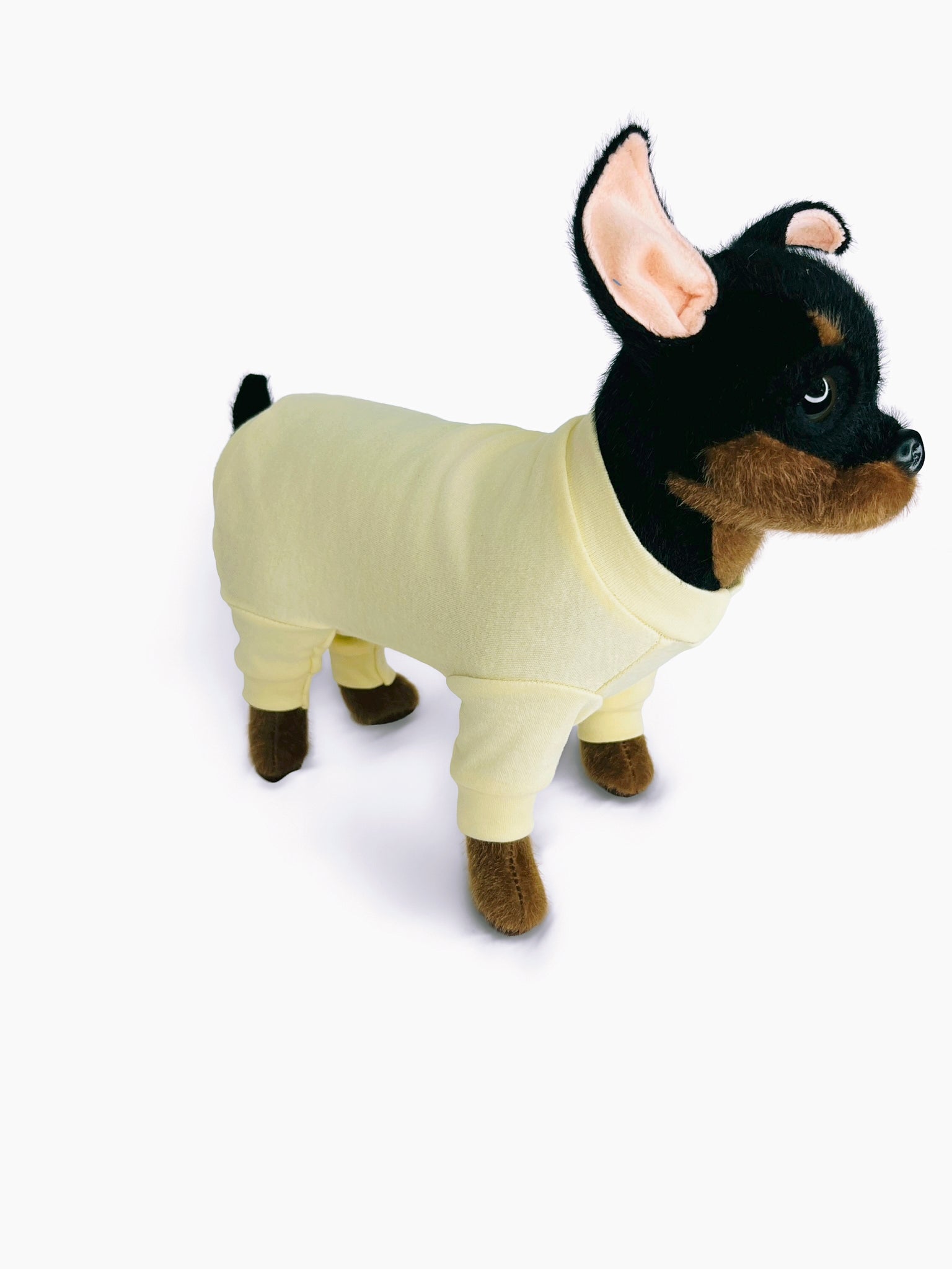 Solid yellow cotton dog pajamas