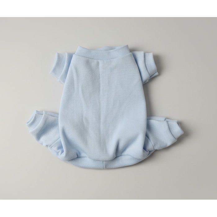 blue dog pajamas on a white surface