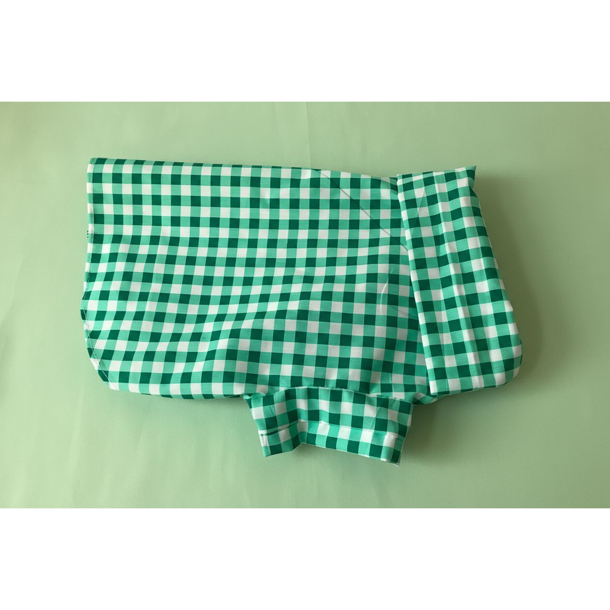 Green and white checkered dog shirt