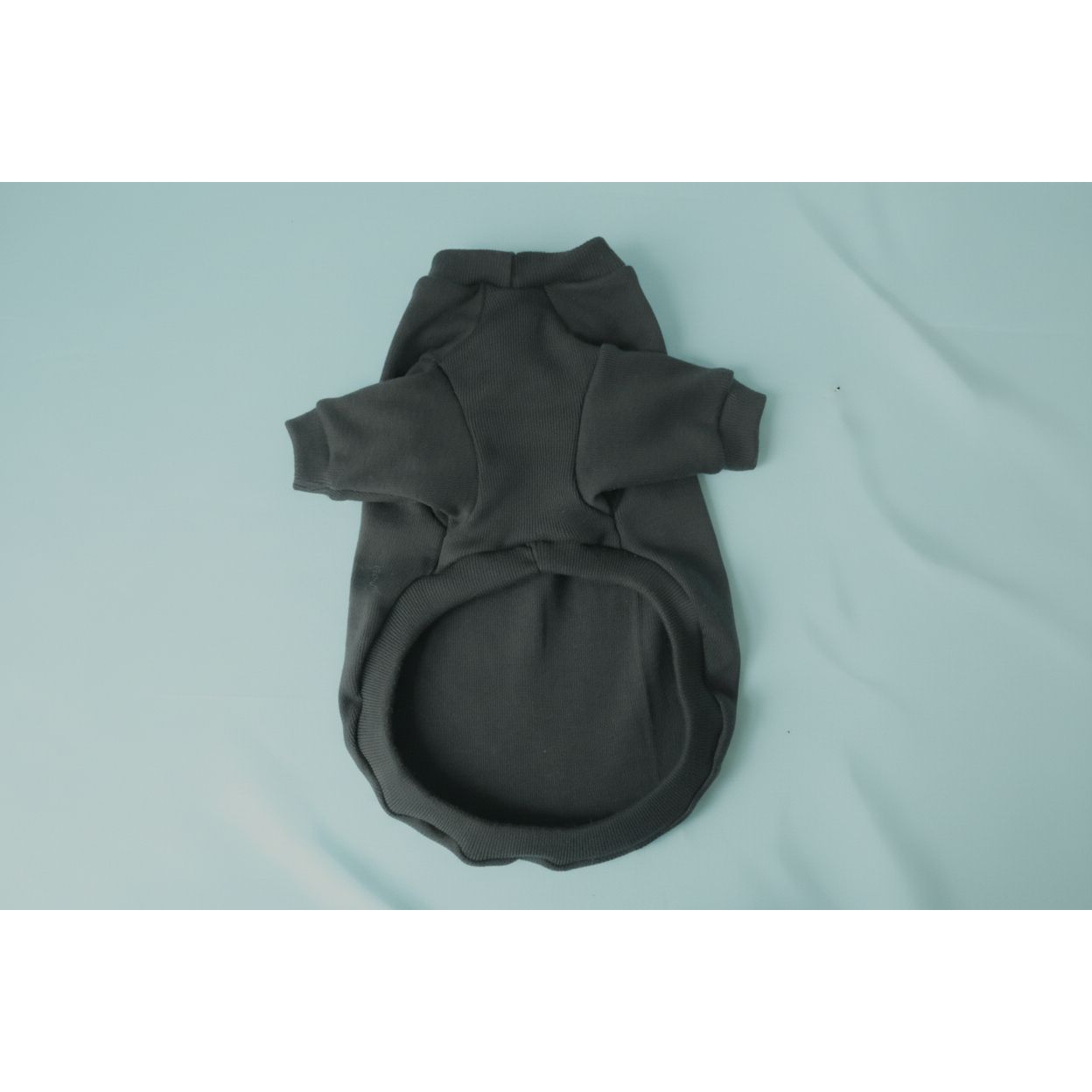 Gray dog hoodie on a white background