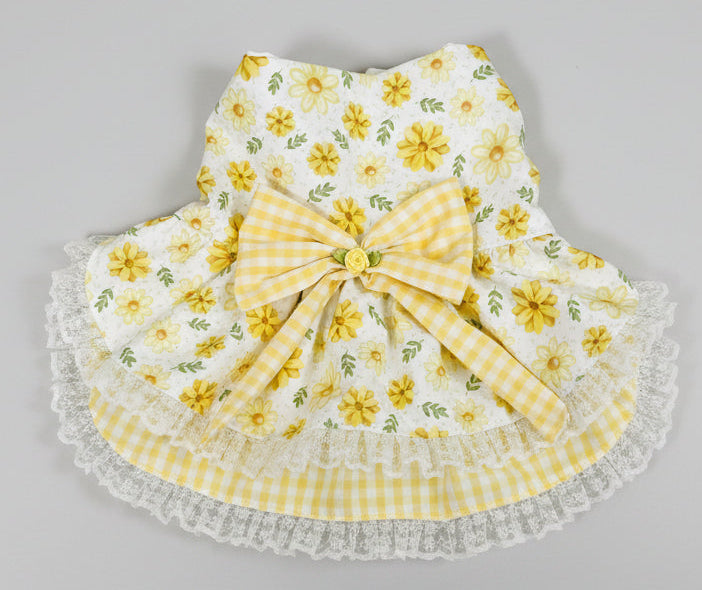 Yellow Summer Daisies Dog Dress