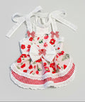 Red Summer Flowers Dog Dress