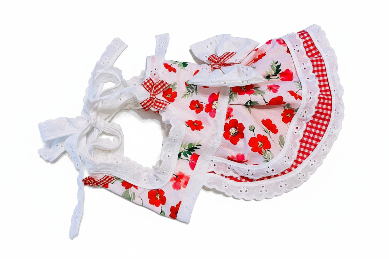 red floral dog dress