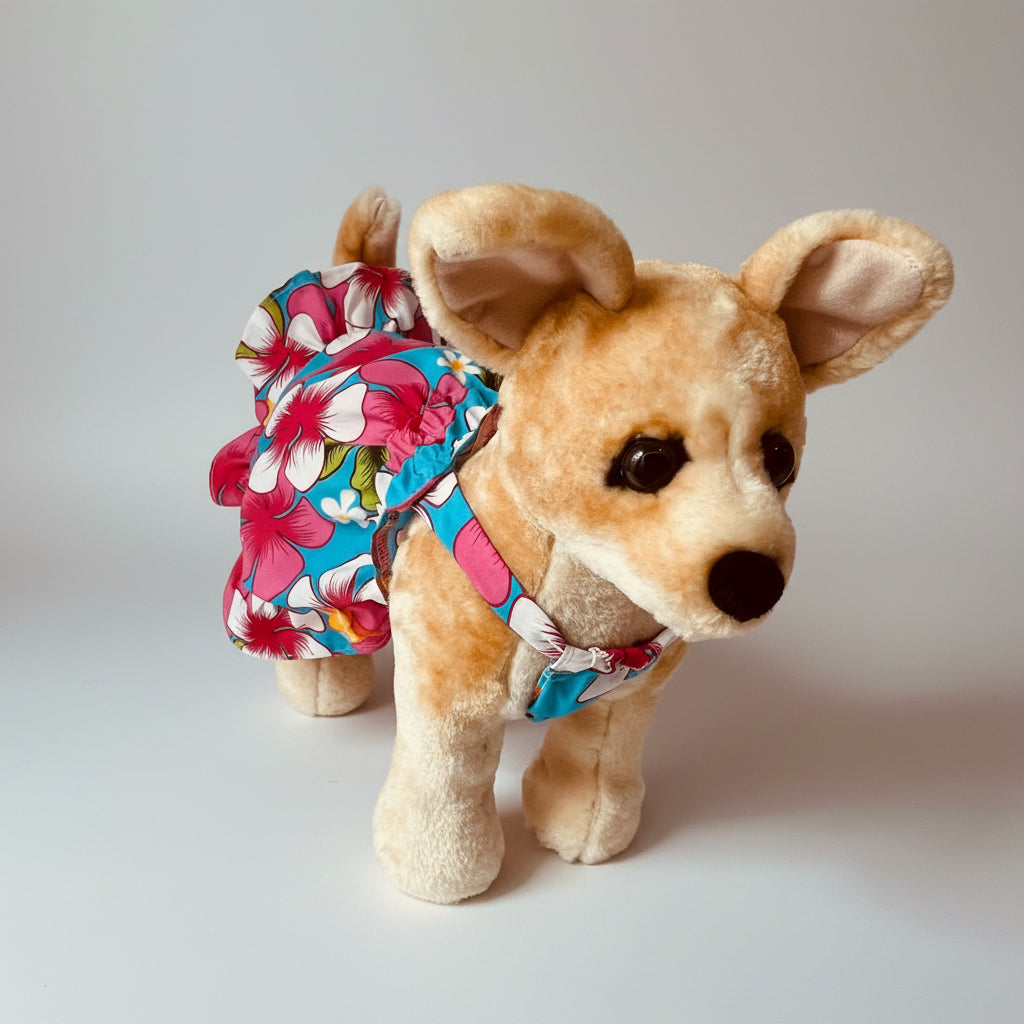 dog wearing a dress