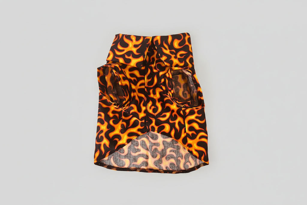 flame pattern dog shirt