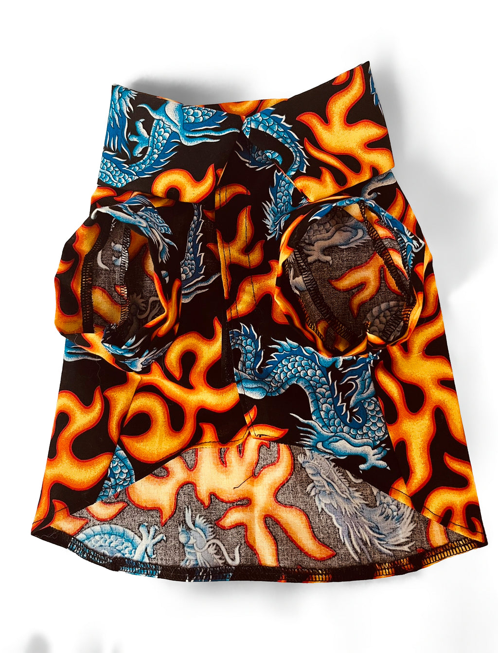 Orange Flames and Blue Dragons Collar Dog Shirt