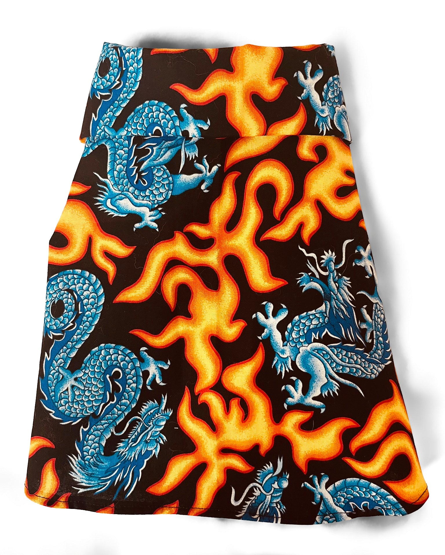 Orange Flames and Blue Dragons Collar Dog Shirt