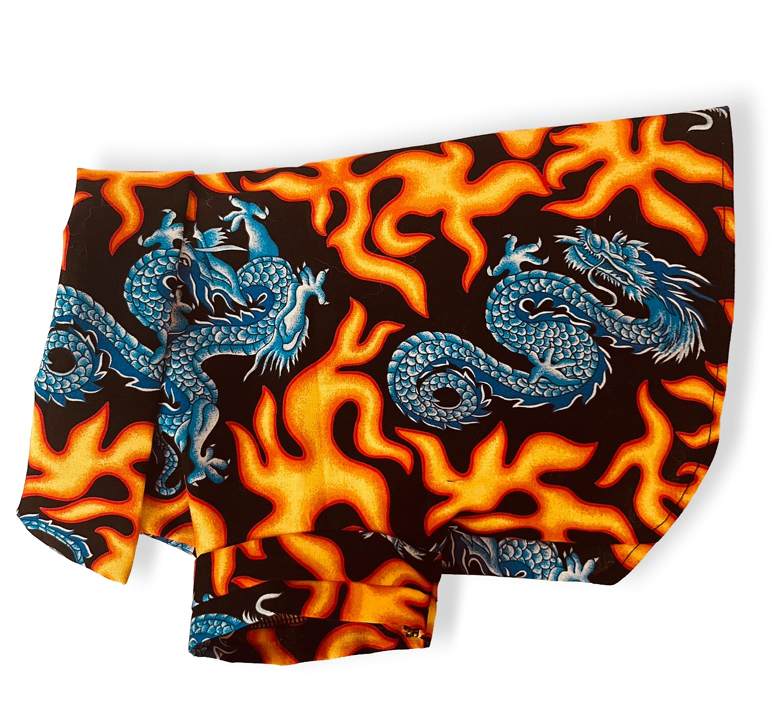 Orange Flames and Blue Dragons Collar Dog Shirt