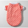 Coral pink mink dot fabric small dog sweater.