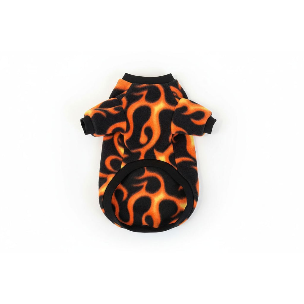 Flames fleece dog sweater