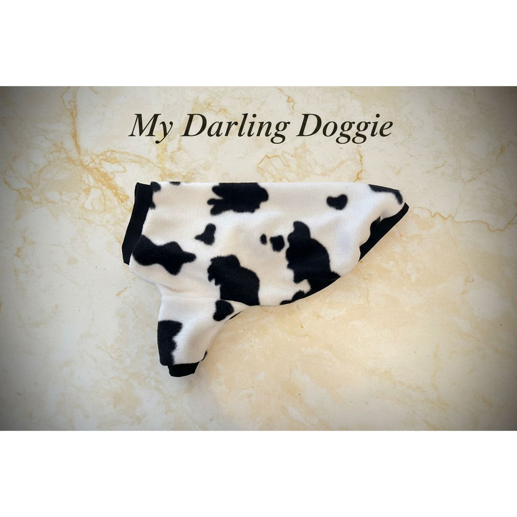 Cow print small dog sweater