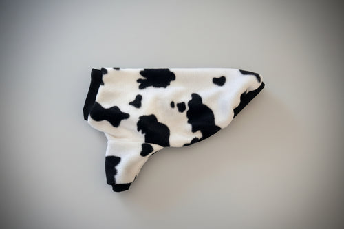 Cow print small dog sweater