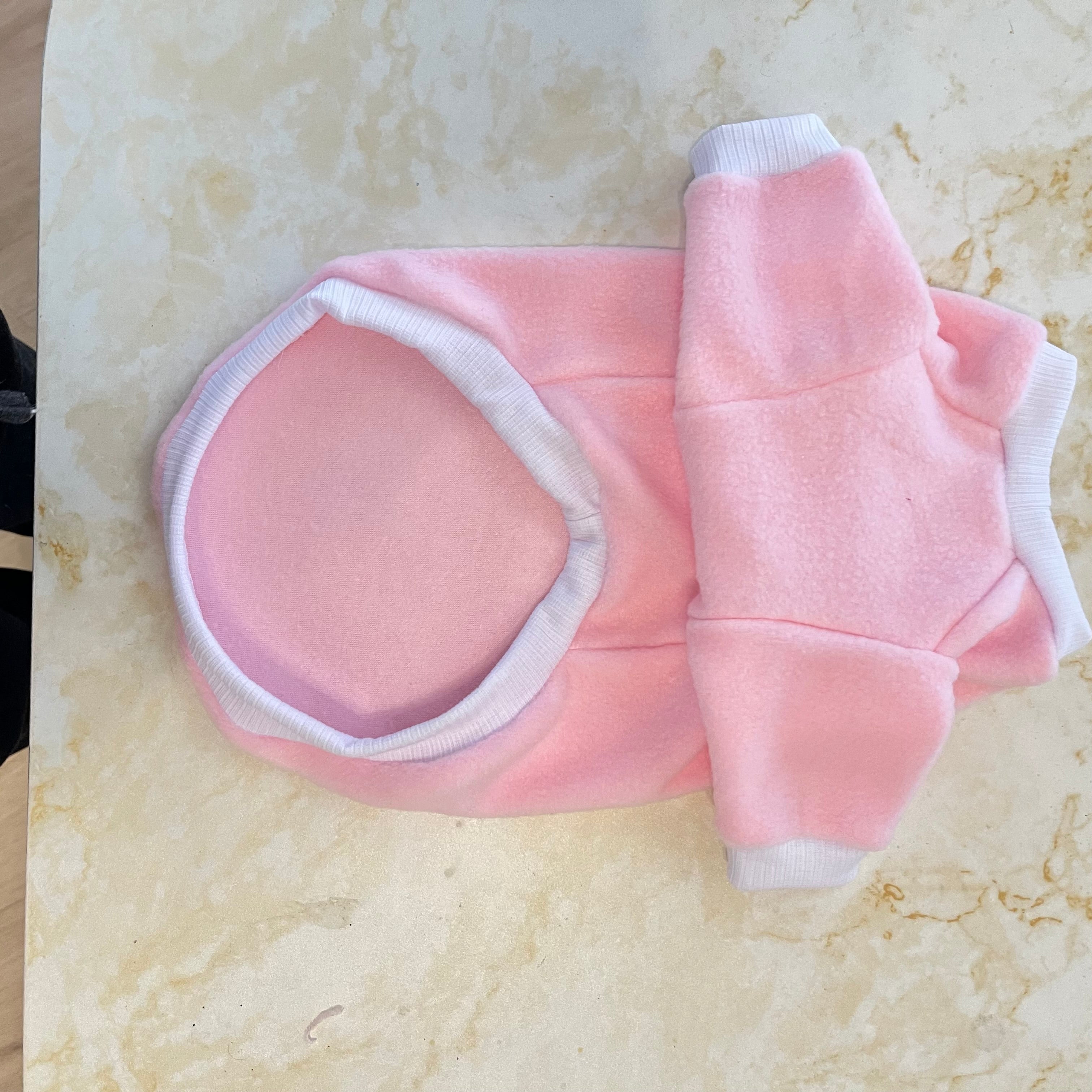 Baby pink fleece dog sweater