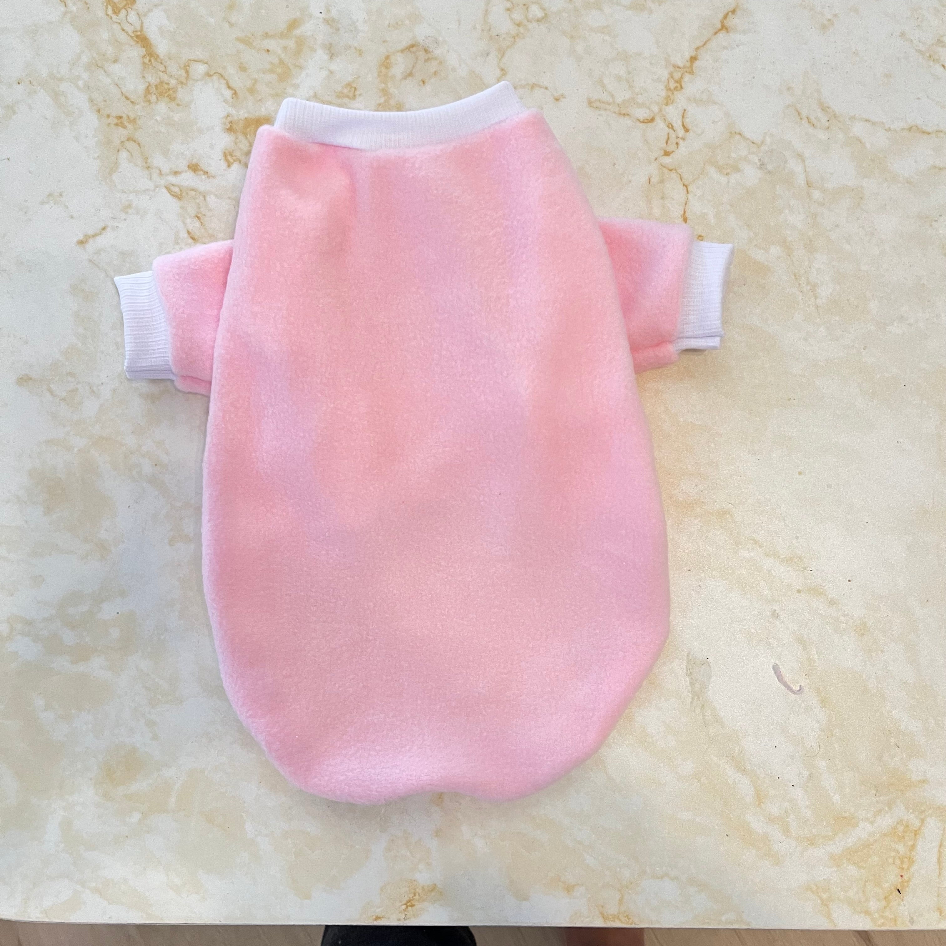 Baby pink fleece dog sweater