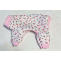pink flowers waffle knit dog pajamas