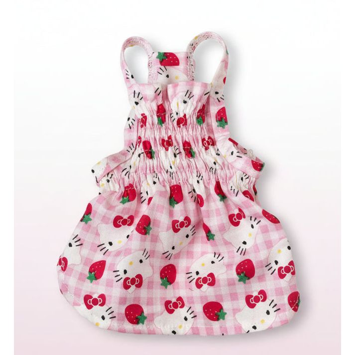 Pink gingham shirred Hello Kitty Dog Dress