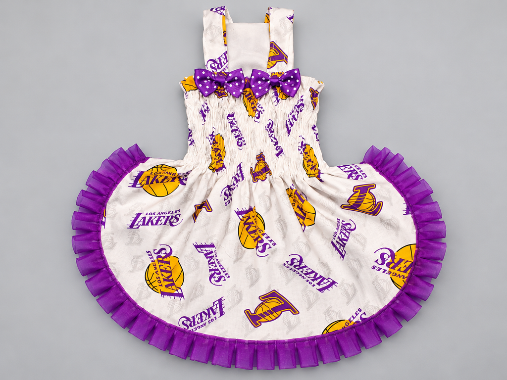 Lakers Team Smocked Dog Dress