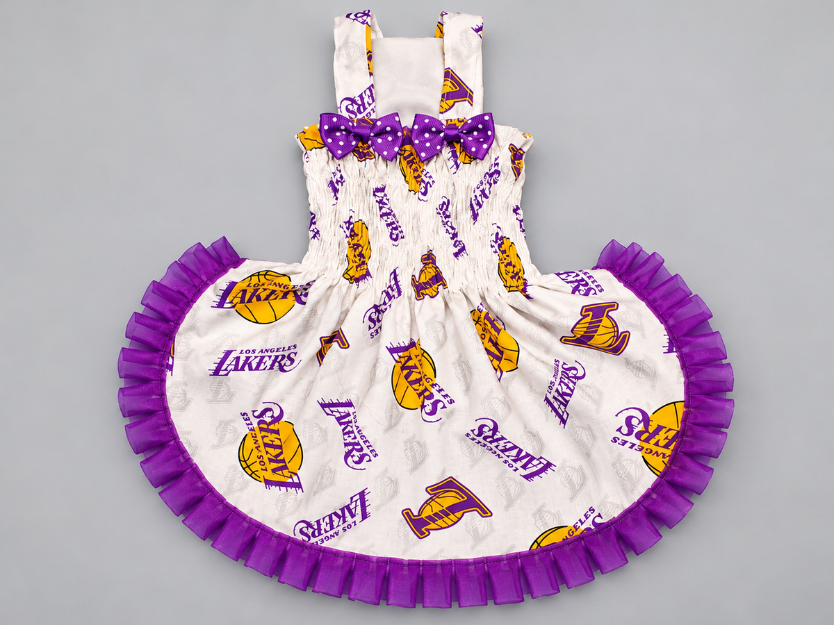Lakers Team Smocked Dog Dress
