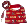Red and gold Niner harness with leash