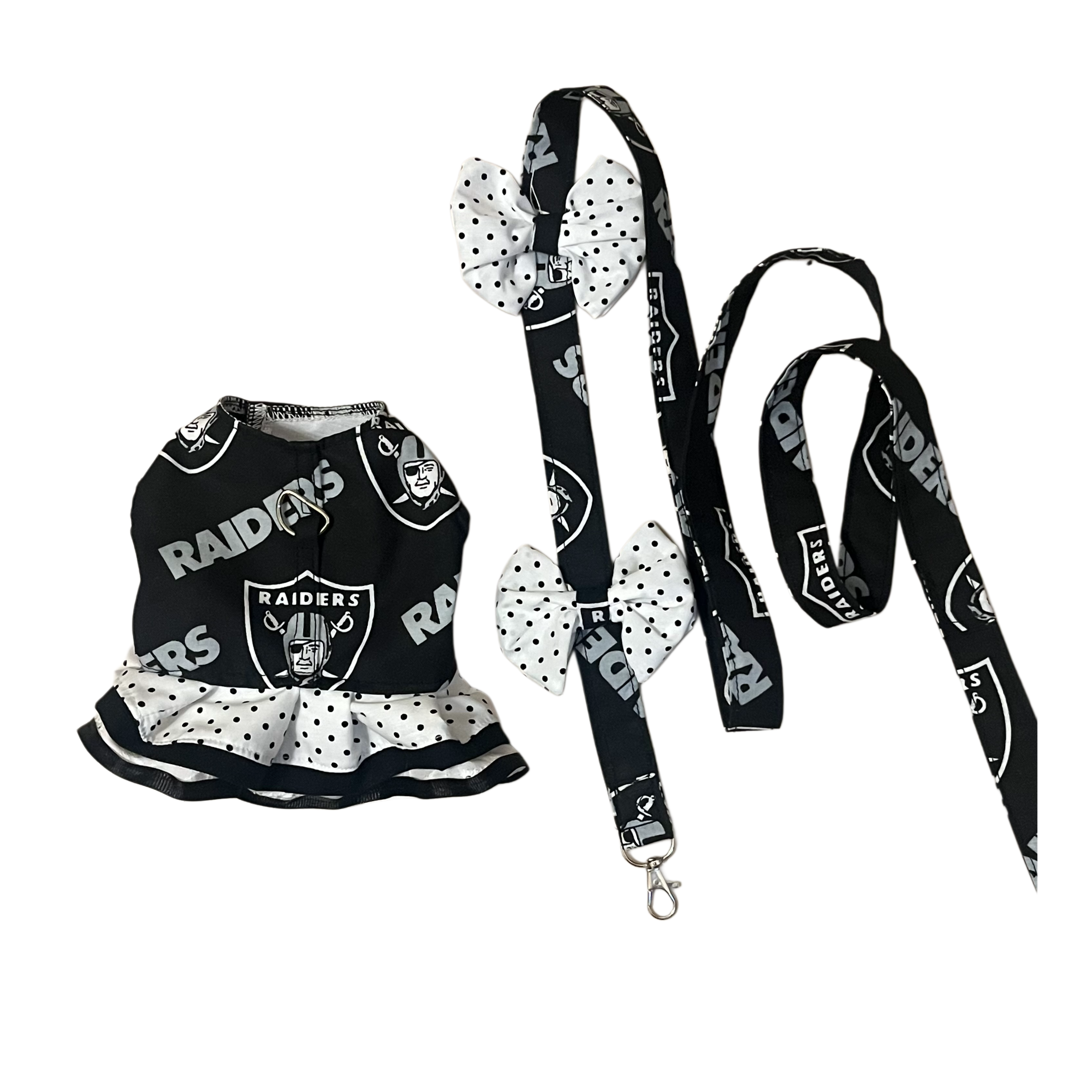 Raiders Harness Ruffles with Leash