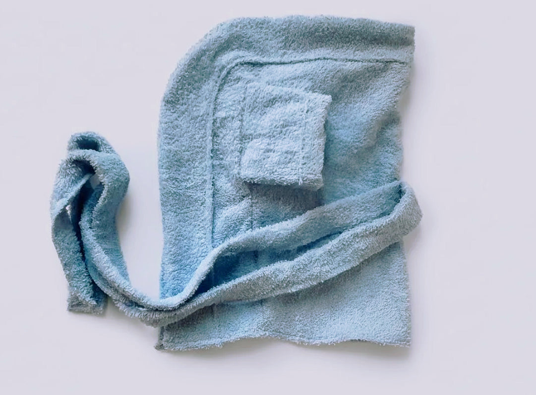 100% cotton terry blue dog robe