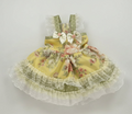 Elegant pale yellow and olive green shabby roses dog dress.