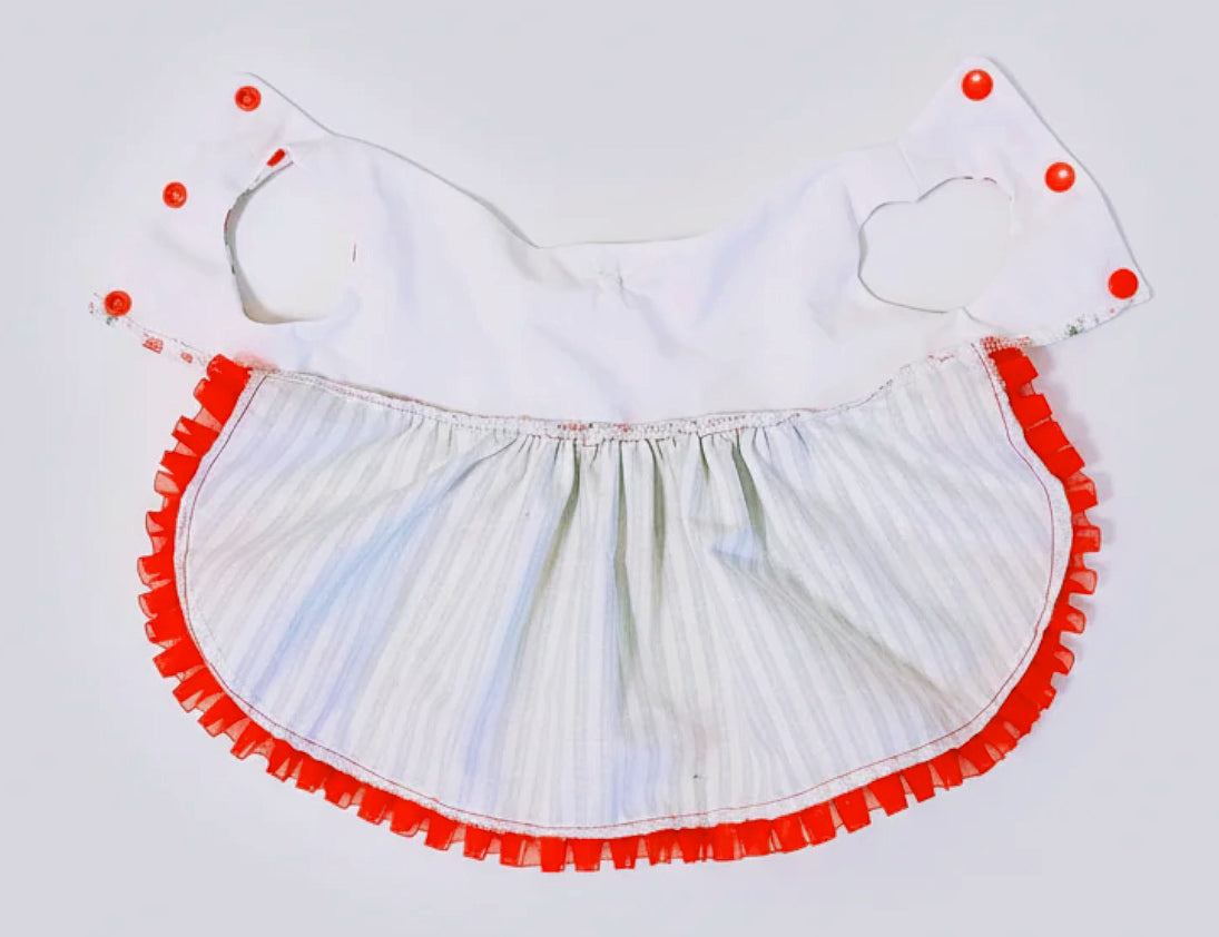 Summer fresh sweet strawberries green and red dog dress.