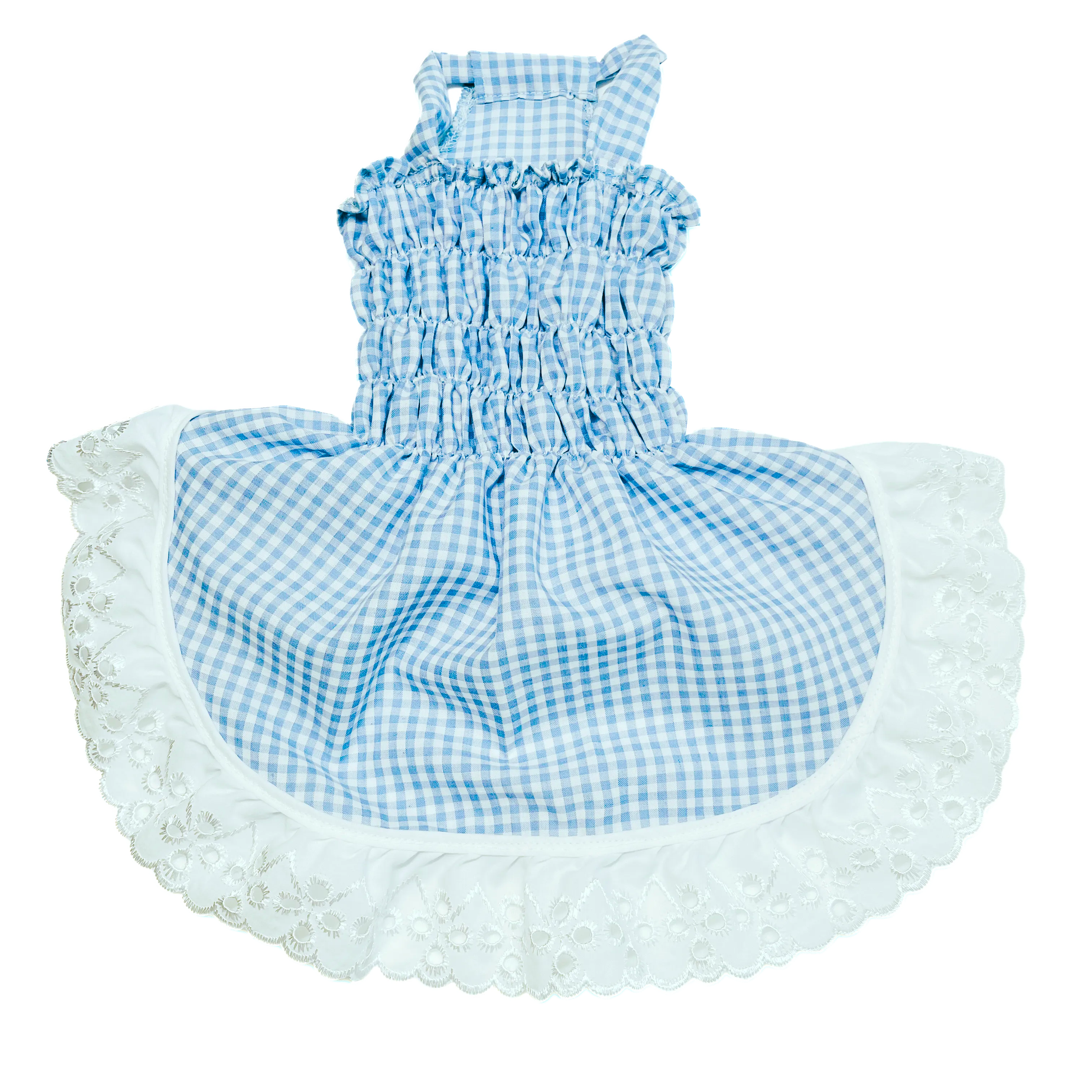 Blue Gingham Dog Dress