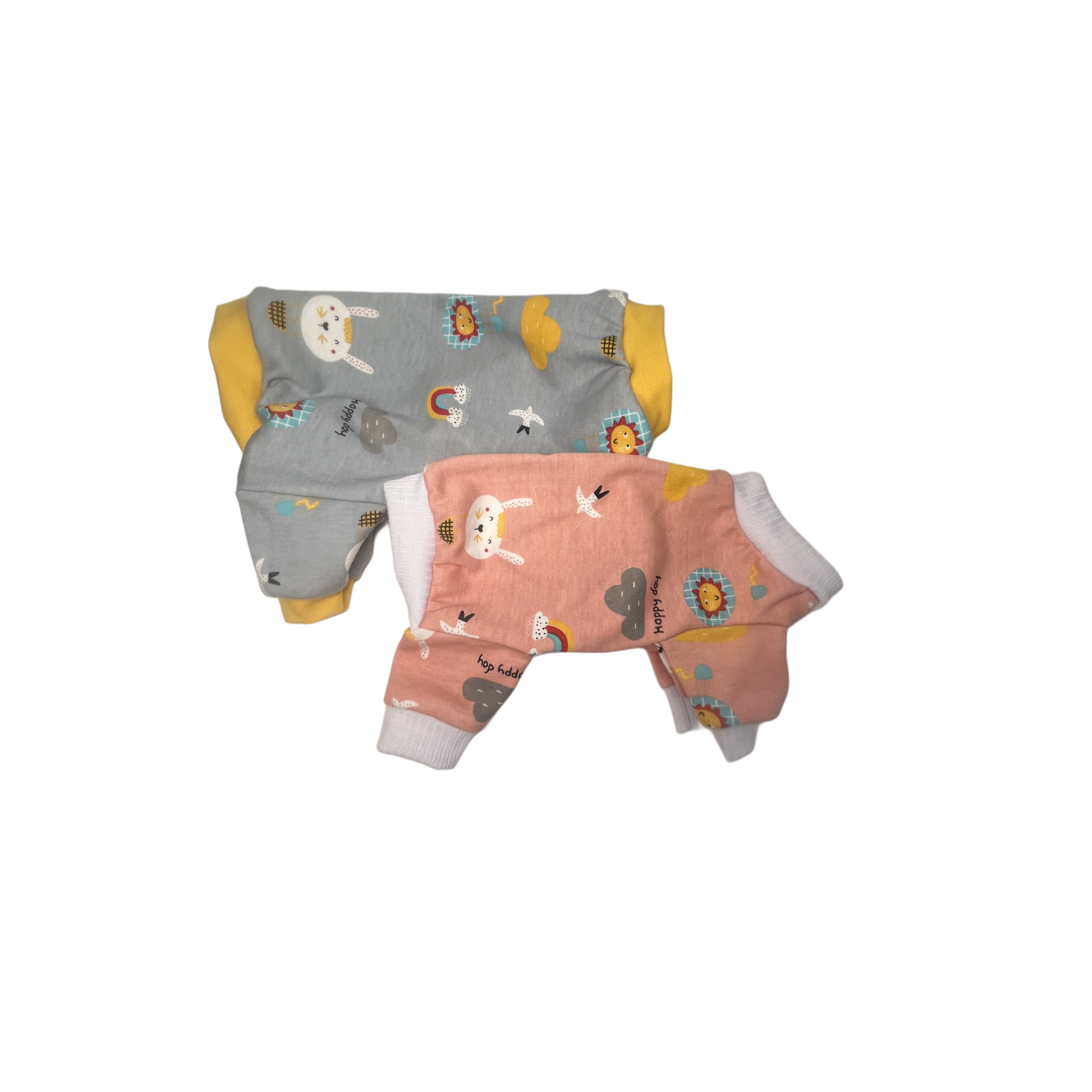 Gray bunny print dog pajamas