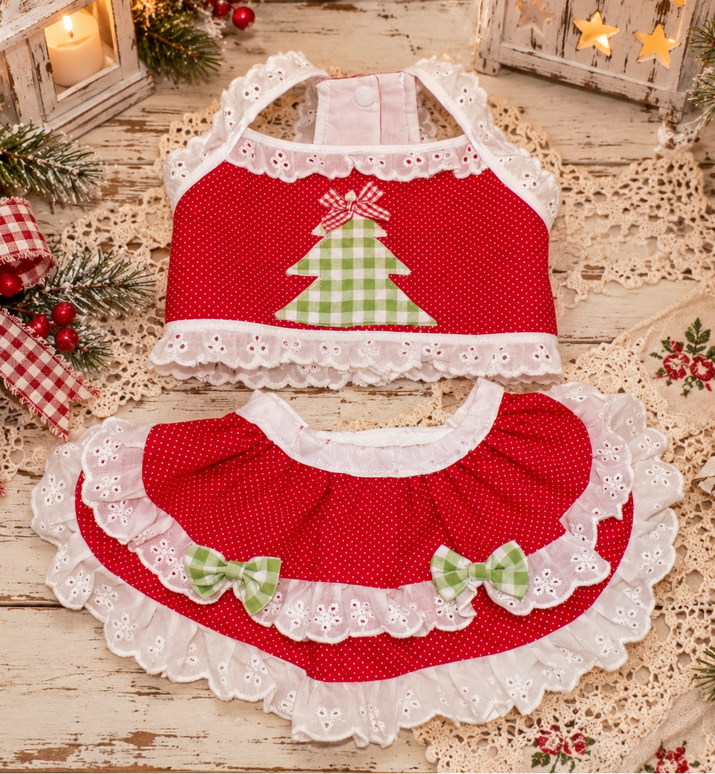 Christmas Cottage Cutie Dog Skirt Set