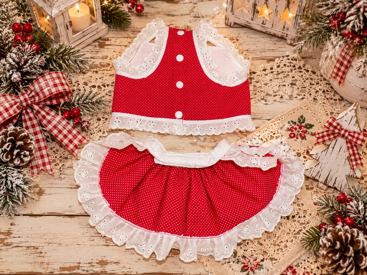 Christmas Cottage Cutie Dog Skirt Set