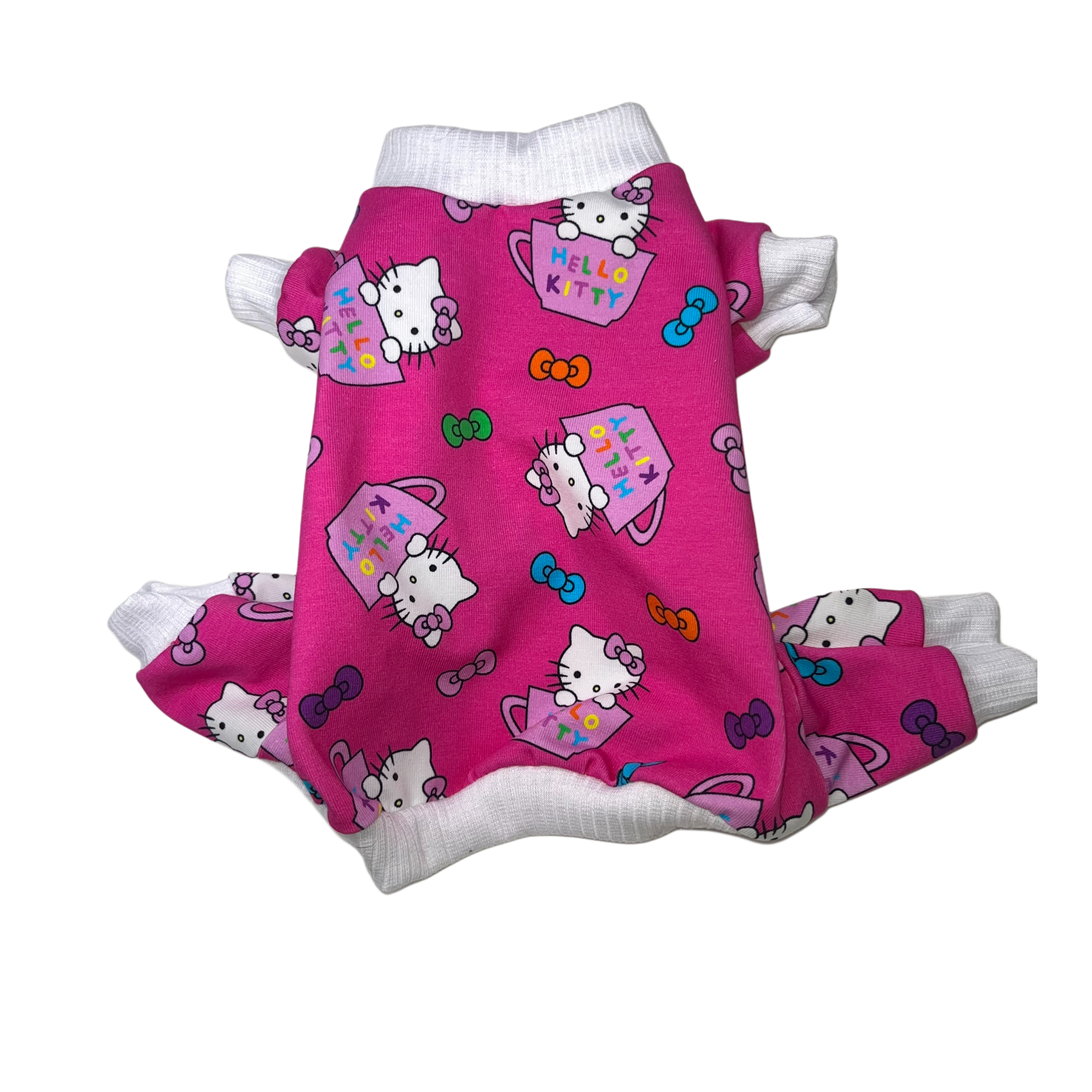 Dark pink Hello Kitty print dog pajamas
