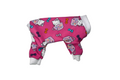 Pink dog sweater with Hello Kitty design on a white background